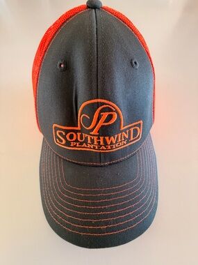 Southwind Plantation Trucker Mesh Hat, Orange and Grey